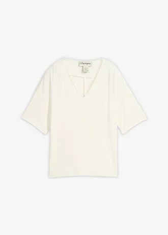 Shirt van viscose mix • wolwit • bonprix online shop