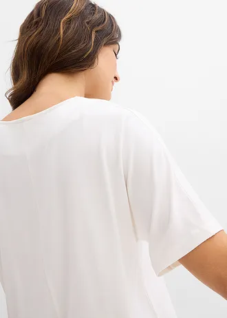 Shirt van viscose mix • wolwit • bonprix online shop