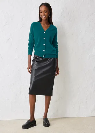 Gilet en maille avec cachemire • vert poivre • Boutique bonprix