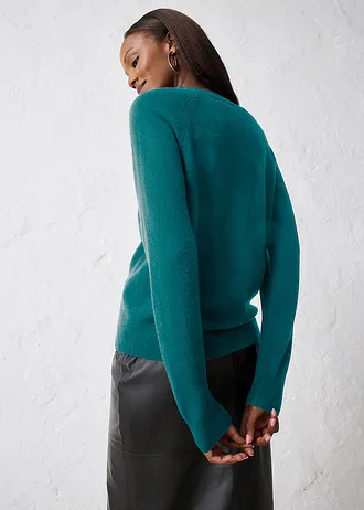 Gilet en maille avec cachemire • vert poivre • Boutique bonprix