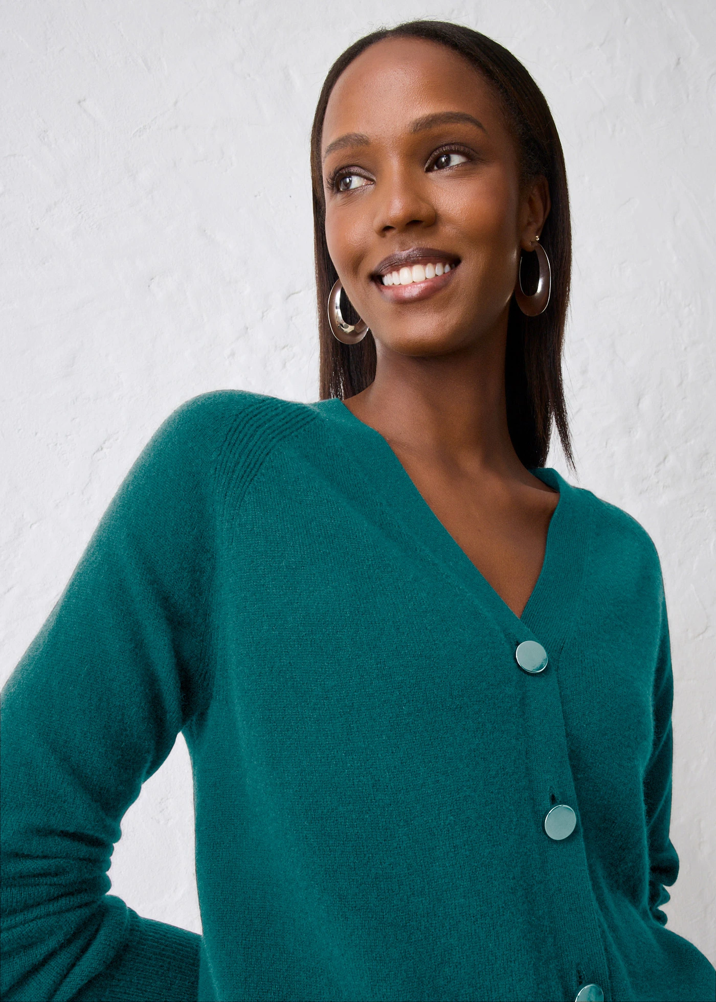 Gilet en maille avec cachemire • vert poivre • Boutique bonprix