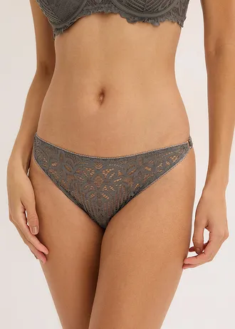 Chilot string mini din dantelă • gri-granit • magazin bonprix