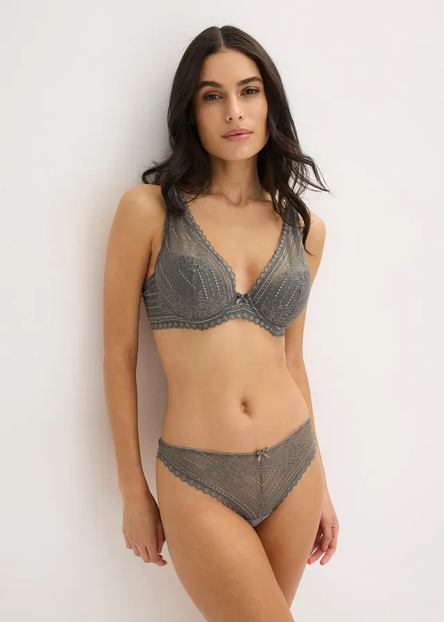 Soutien-gorge à coques en dentelle délicate • gris granit • product-page.page-title-suffix