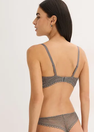 Soutien-gorge à coques en dentelle délicate • gris granit • Boutique bonprix