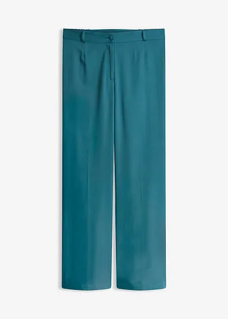 Pantalon large à pinces et taille élastiquée