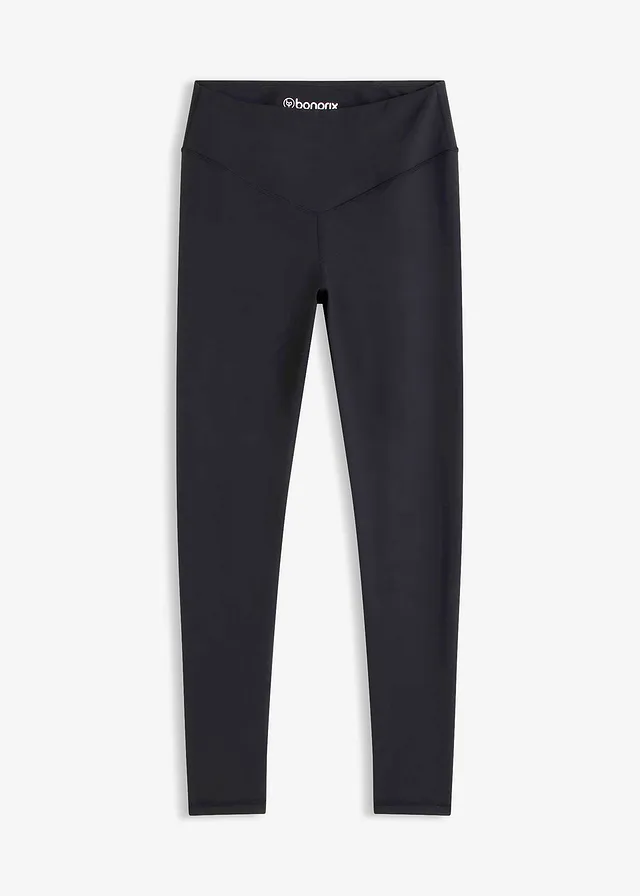 Legging de sport sculptant toucher coton, Couleur: gris-noir