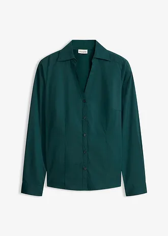 Sztreccs blúz, szín: mélyzöld