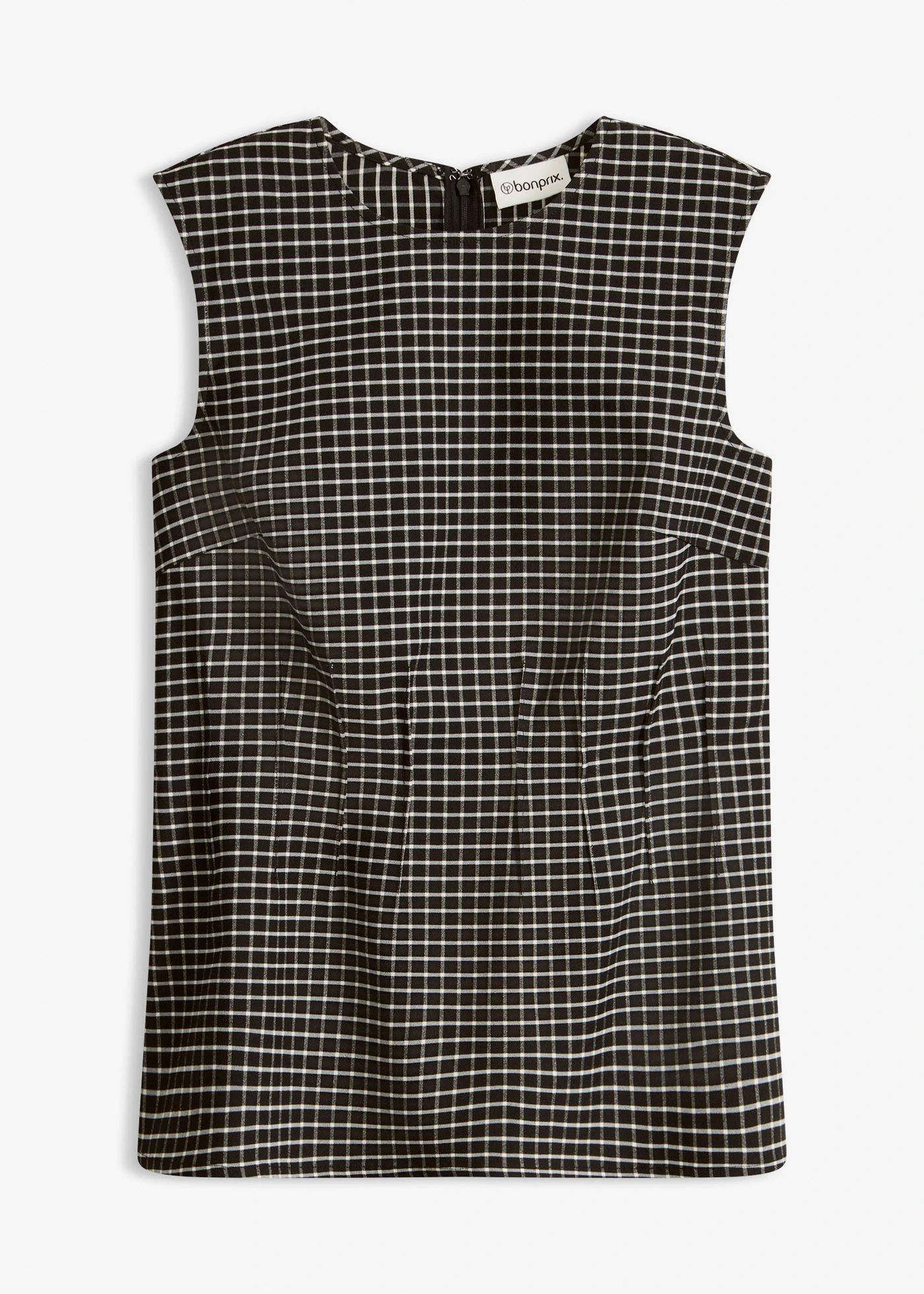 Top van bengaline • zwart-wolwit geruit • bonprix online shop