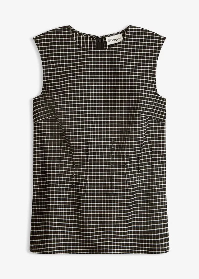 Top van bengaline • zwart-wolwit geruit • bonprix online shop