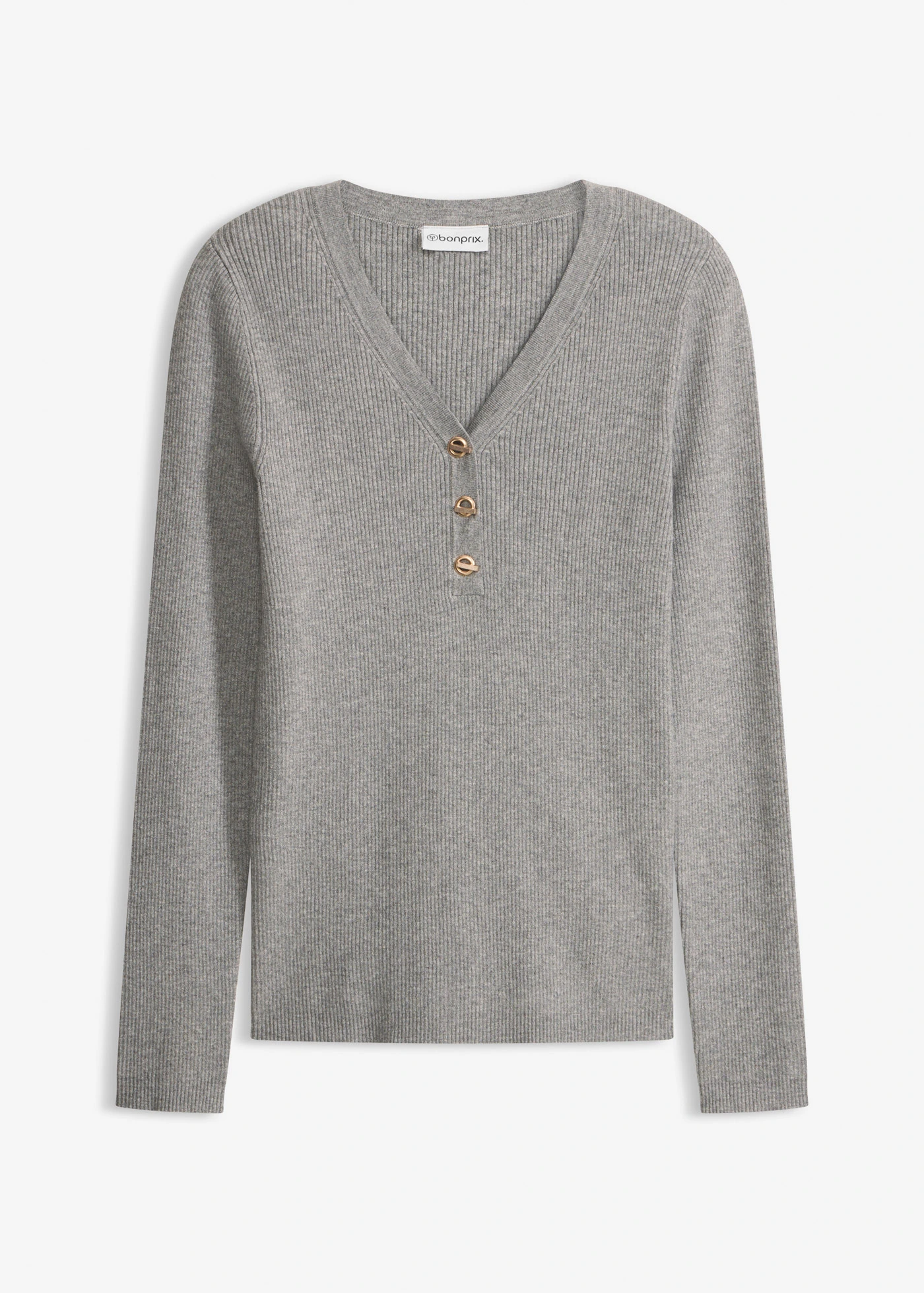 Pulóver s viskózou • sivá melírovaná • obchod bonprix