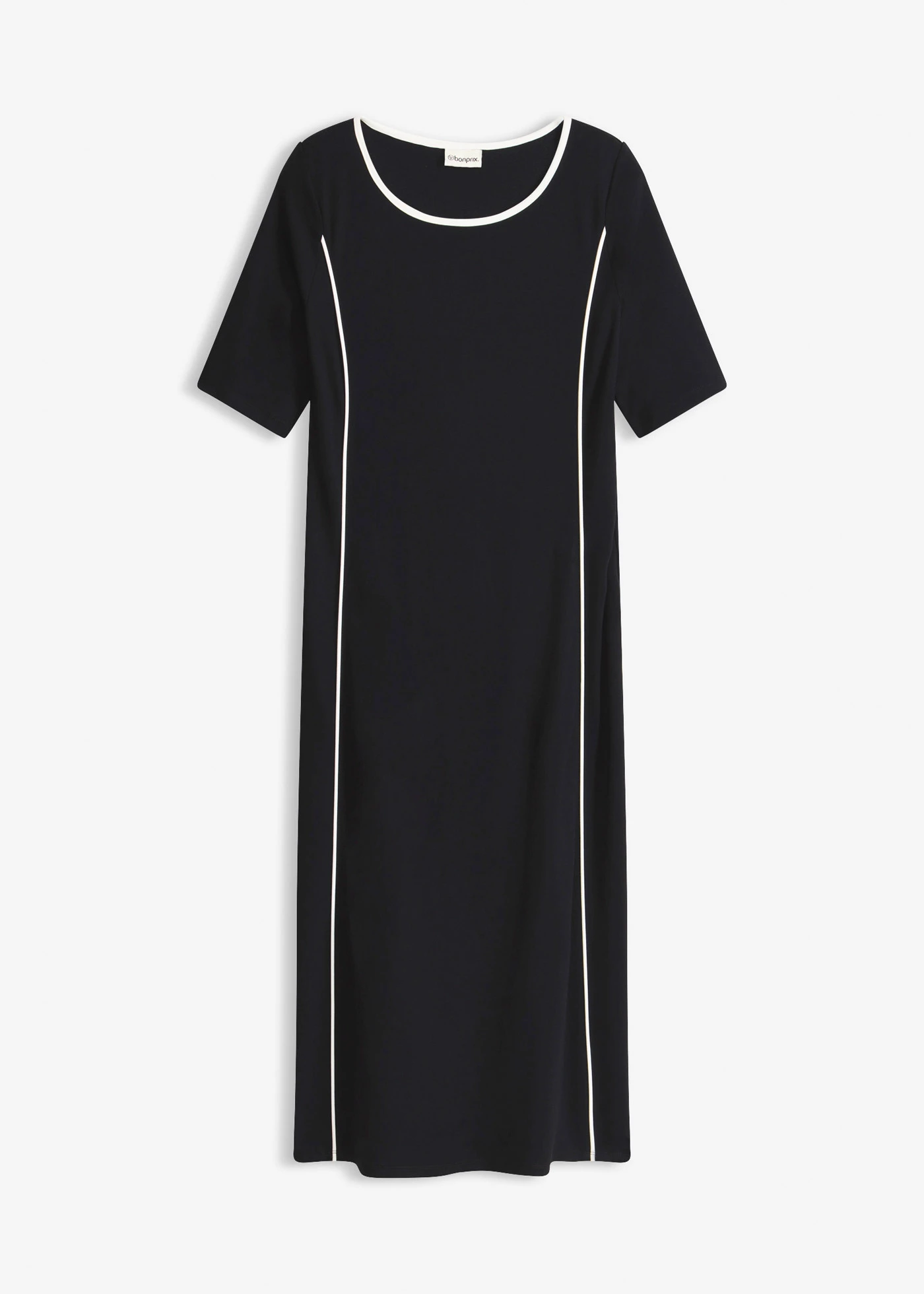 Midi jurk van Punt di Roma • zwart/wolwit • bonprix online shop