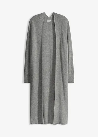 Jachetă tricotată lungă cu viscoză • gri melanj • magazin bonprix