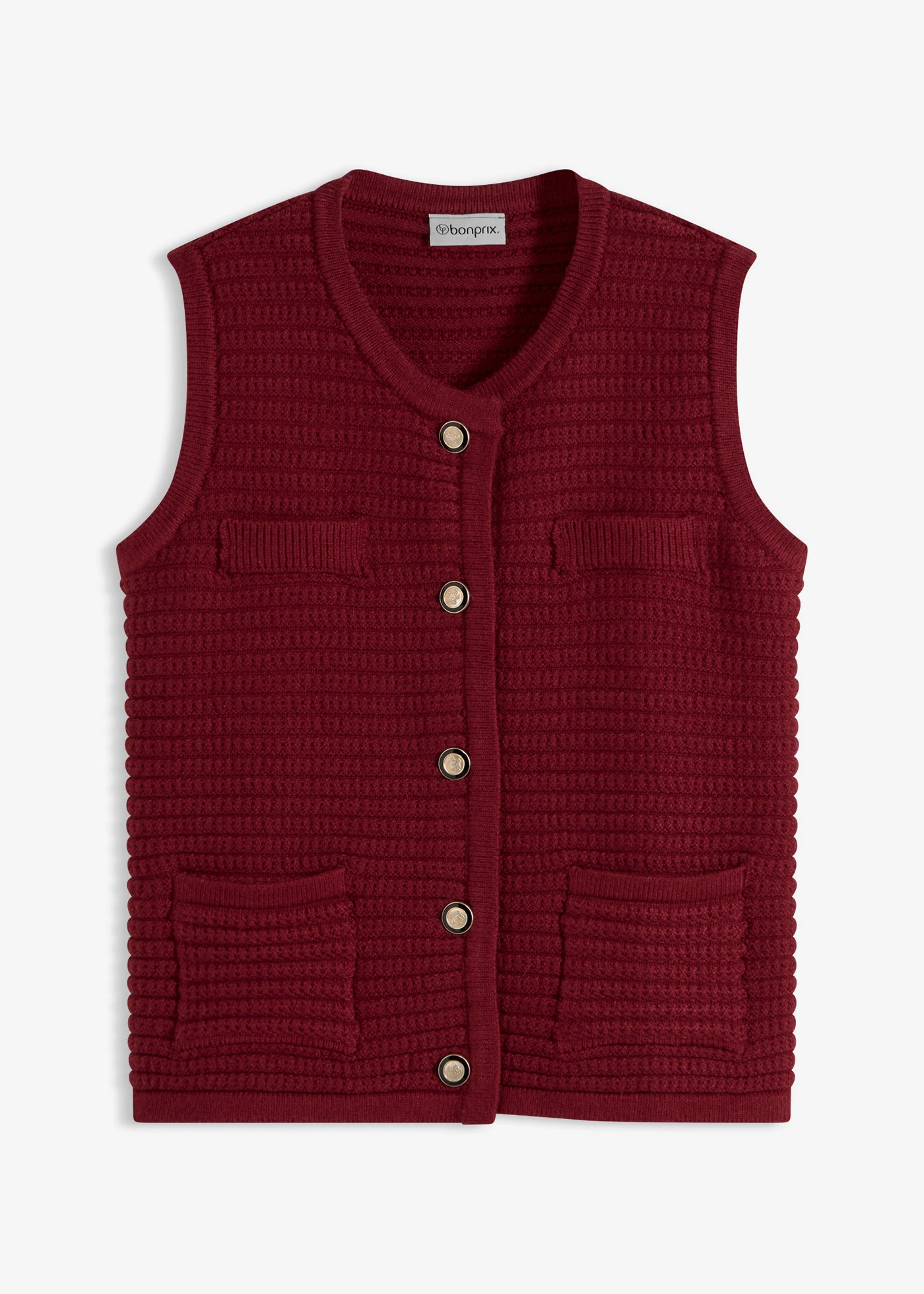 Mouwloos vest met viscose • robijnrood • bonprix online shop