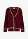 Cardigan met V-hals, Kleur: robijnrood-wolwit