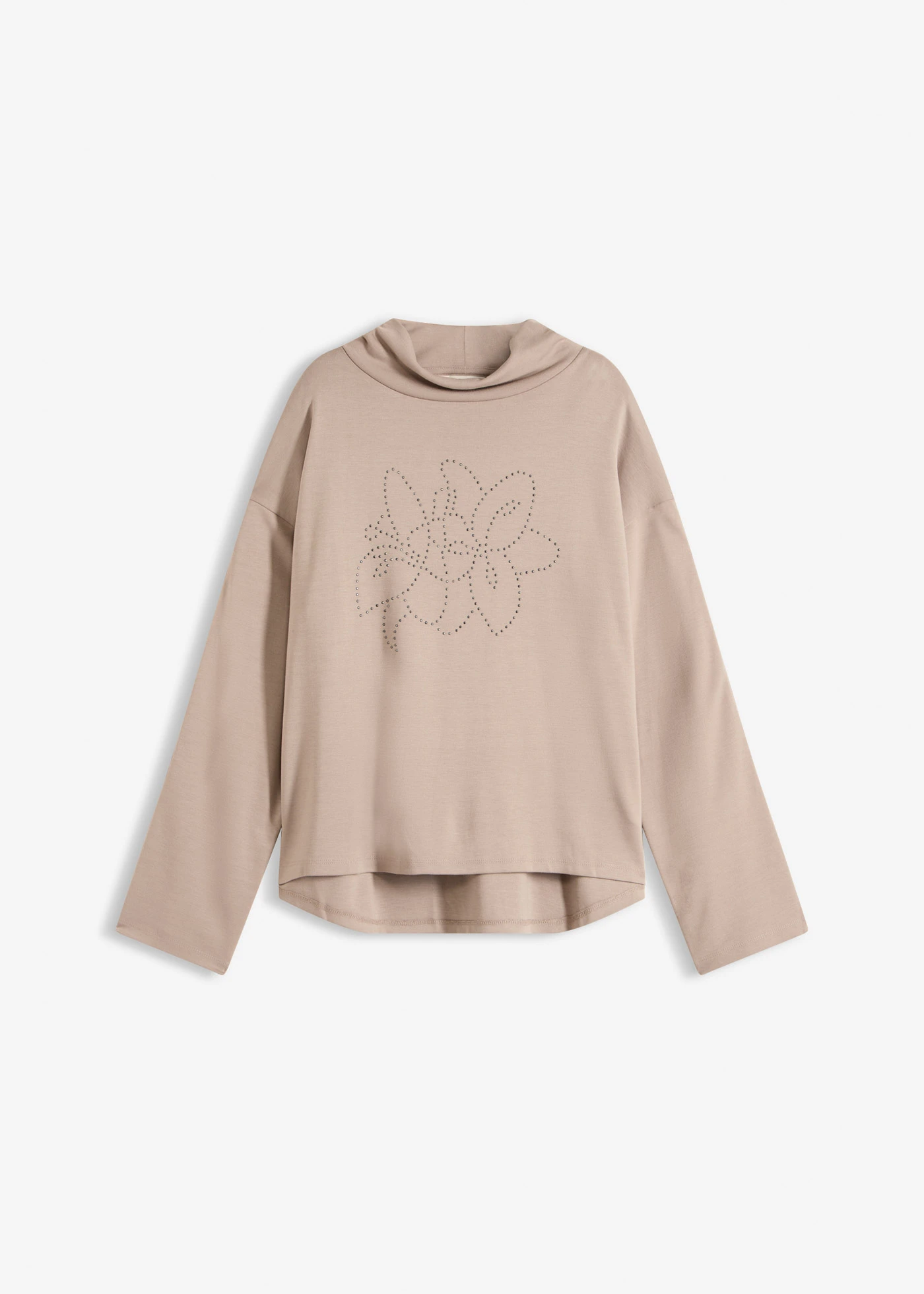 T-shirt confortable en Punto di Roma • taupe • Boutique bonprix