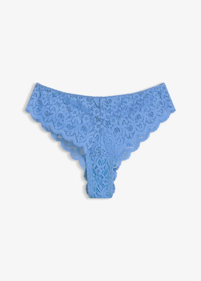Slip brésilien en dentelle • bleu moyen • Boutique bonprix