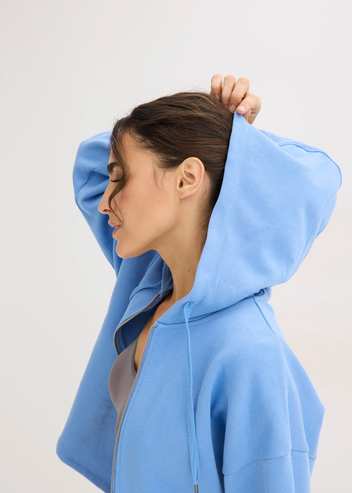 Sweatvest met biologisch katoen • middenblauw • bonprix online shop