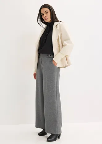 Pantaloni din jerse din material Punto di Roma • gri melanj melanj • magazin bonprix