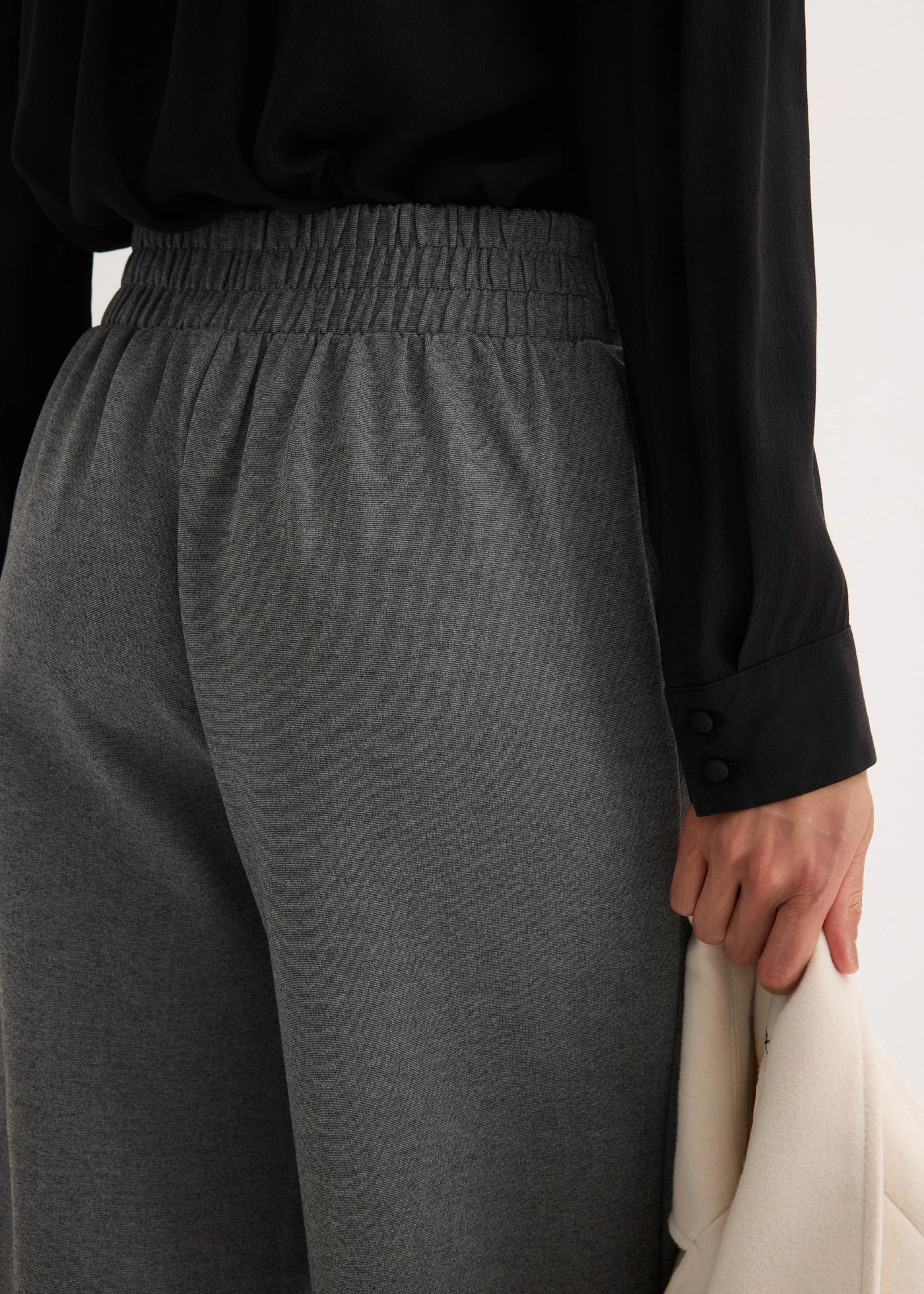 Pantaloni din jerse cu benzi decorative • gri melanj melanj • magazin bonprix