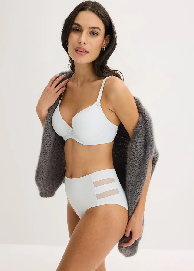 Soutien-gorge à coques et armatures, Couleur: bleu/crème