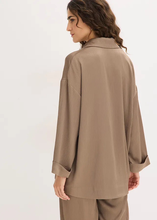 Oversized blazer met dubbele knoopsluiting • taupe • product-page.page-title-suffix