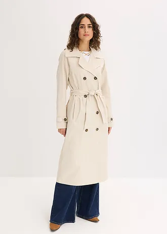 Gevoerde trenchcoat • lichtsand • bonprix online shop