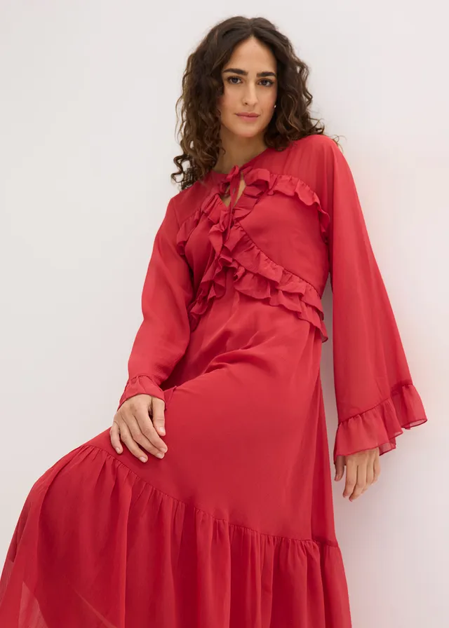 Robe en mousseline • rouge cerise • product-page.page-title-suffix