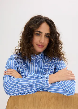 Blouse • blauw-wit gestreept • bonprix online shop