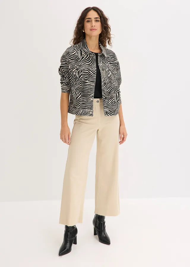 Veste en twill, Couleur: sable-noir zèbre