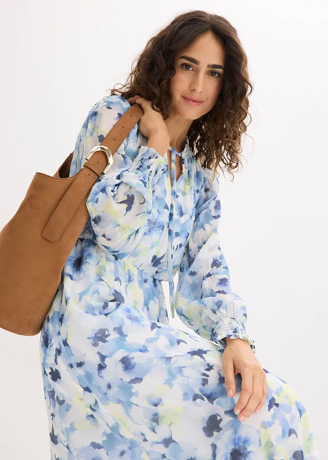 Robe en mousseline • bleu floral • product-page.page-title-suffix