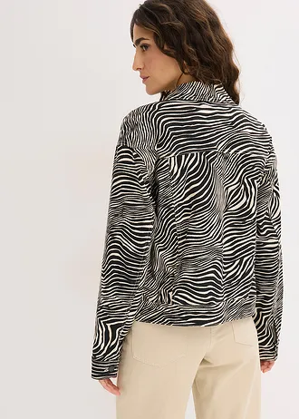 Twill jas, Kleur: sand-zwart zebraprint
