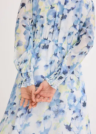 Rochie din șifon • albastru floral • magazin bonprix