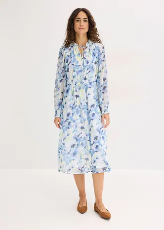 Rochie din șifon • albastru floral • magazin bonprix