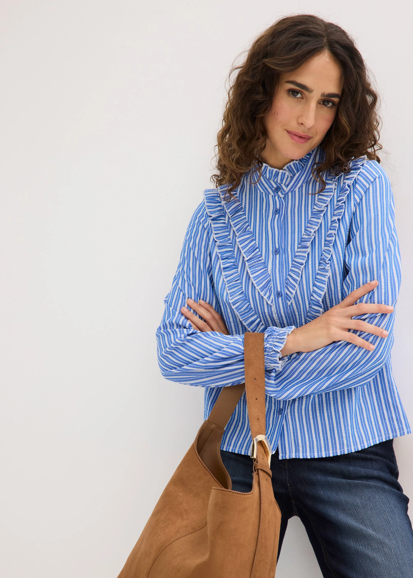 Bluză • albastru/alb dungat • magazin bonprix