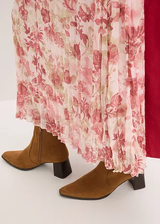 Jupe en mousseline effet froissé • rose clair floral • Boutique bonprix