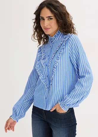 Blouse, Kleur: blauw-wit gestreept
