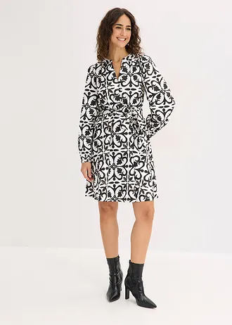Robe imprimée • blanc-noir imprimé • Boutique bonprix