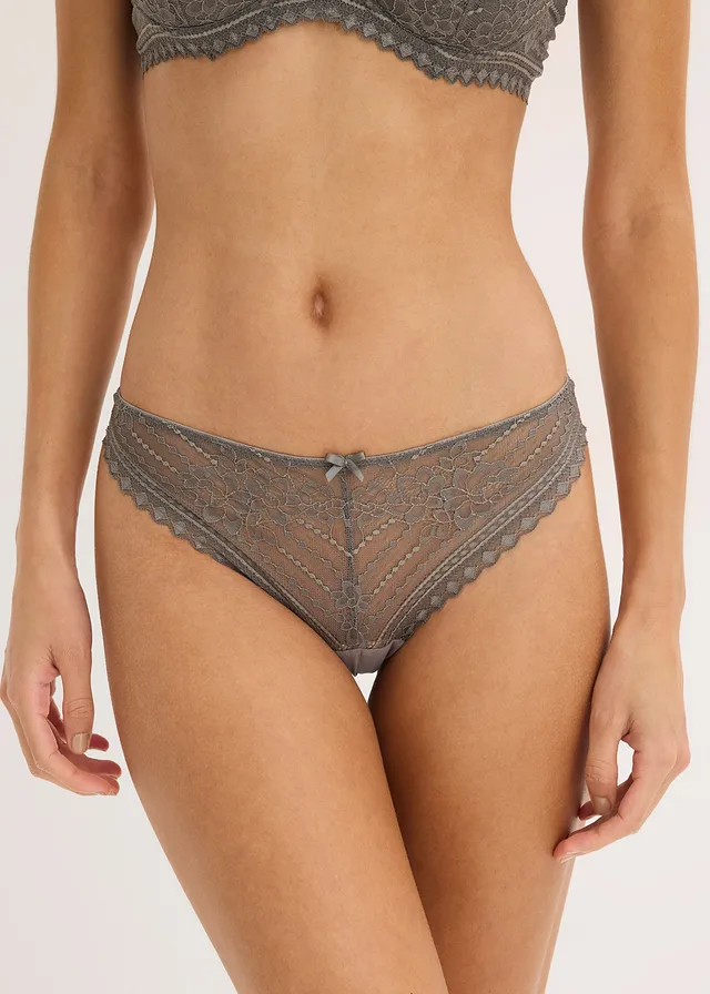 Lot de 2 strings en dentelle délicate • gris granit • product-page.page-title-suffix
