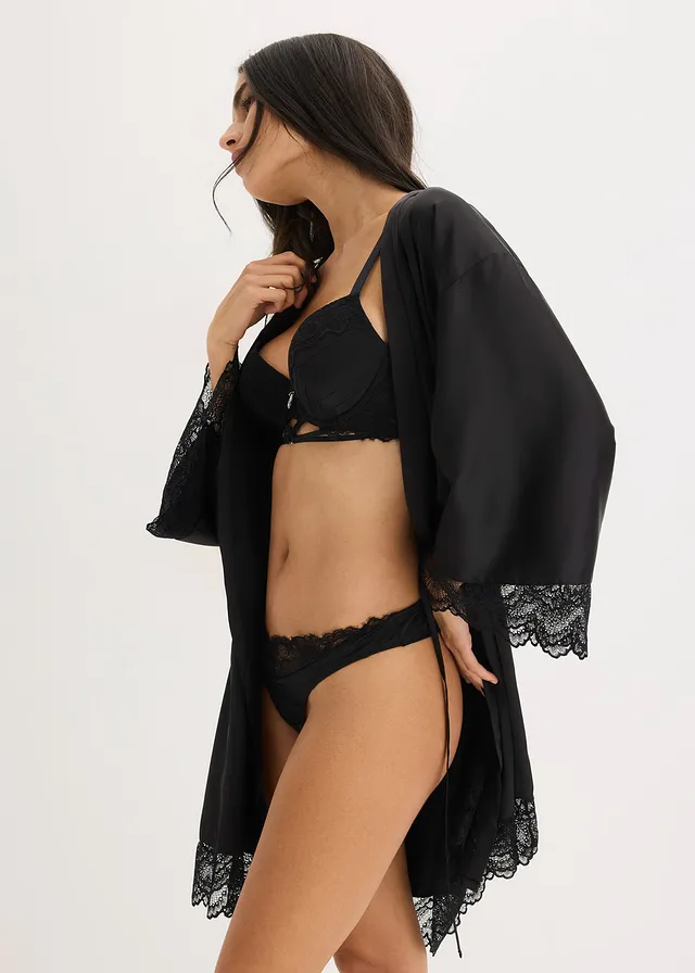 String avec dos sans coutures, Couleur: noir