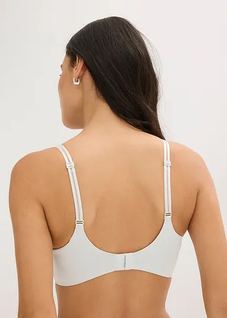 Sutien cu cupe Feel Comfort, fără armătură, cu inserție mesh • albastru/crem • magazin bonprix