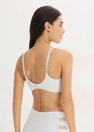 Sutien cu cupe Feel Comfort, fără armătură, cu inserție mesh • albastru/crem • magazin bonprix