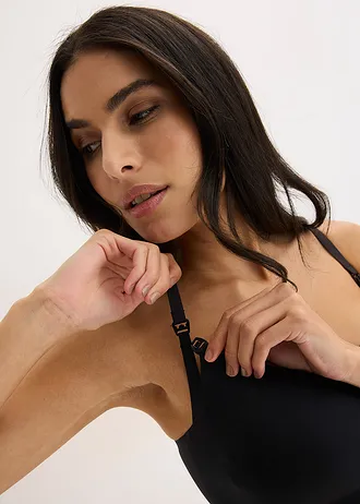 Soutien-gorge d’allaitement rembourré sans armatures découpes laser • noir • Boutique bonprix