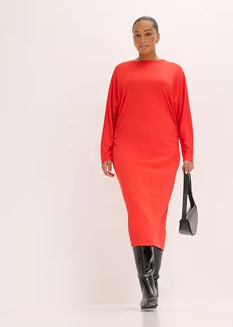 Robe midi en Punto di Roma confortable, Couleur: fraise