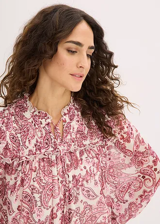 Tuniekjurk van zachte mesh • wolwit paisley • bonprix online shop