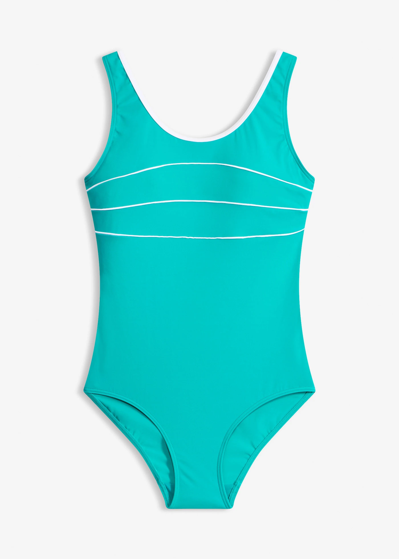 Costum de baie cu cusături ornamentale • verde-smarald-alb • magazin bonprix