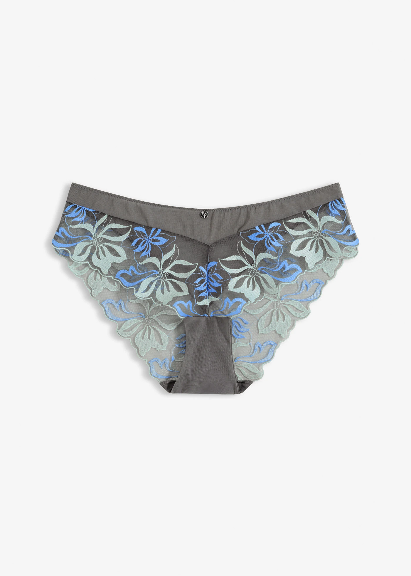 Chilot hipster cu broderie fină • gri-granit-albastru mediu floral • magazin bonprix