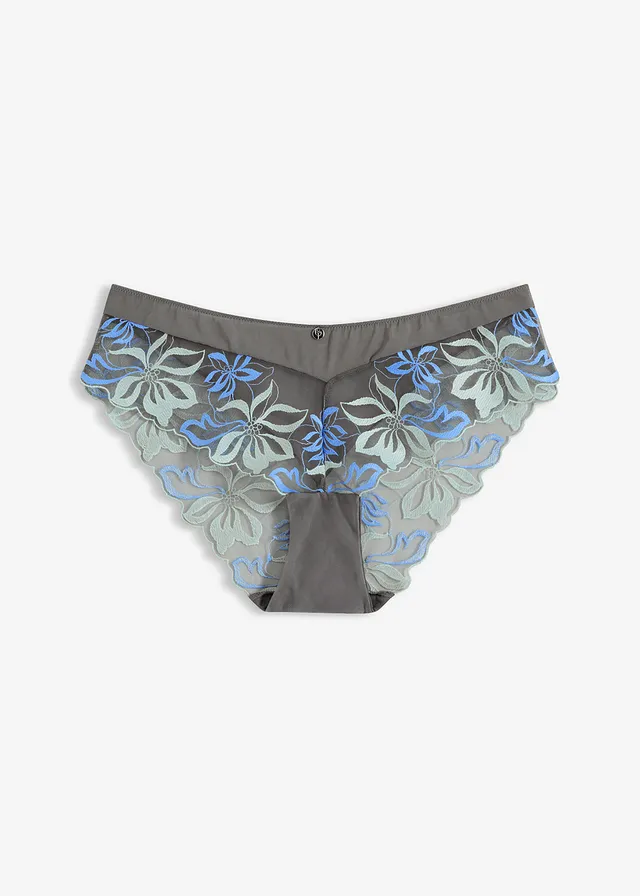 Culotte à dentelle, Couleur: gris granit-bleu moyen floral