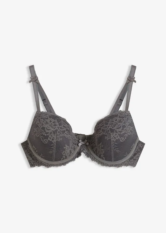 Soutien-gorge à coques en dentelle • gris granit • Boutique bonprix