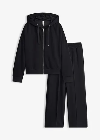 Huispak van scuba met korte top • zwart • bonprix online shop