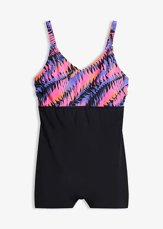 Badpak met pijpjes, Kleur: zwart grafische print